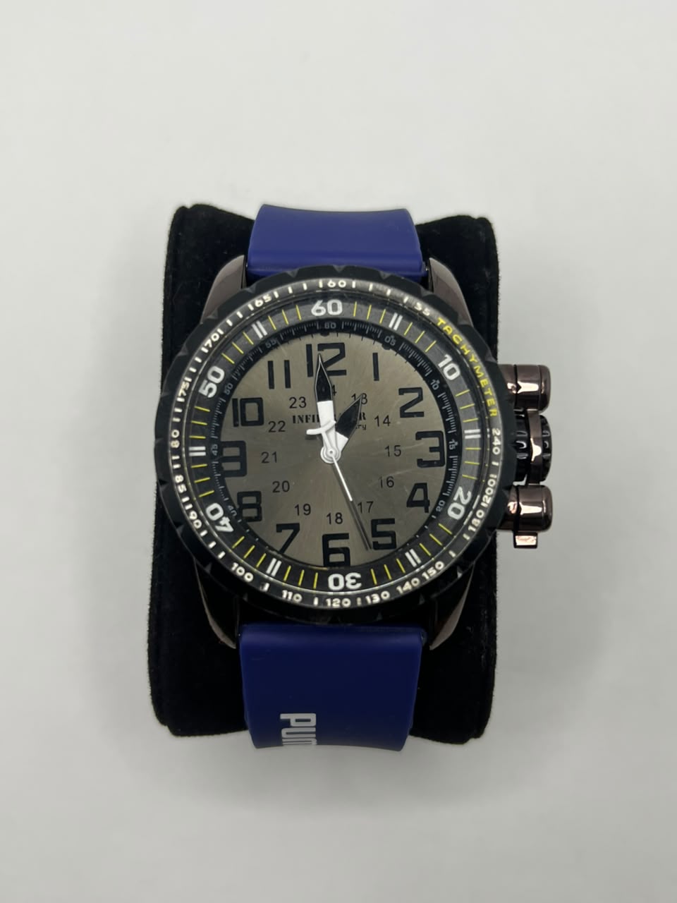 Sporty Chronograph Style Watch – Blue Strap