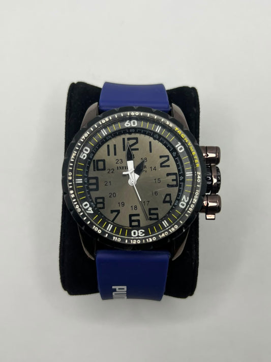 Sporty Chronograph Style Watch – Blue Strap