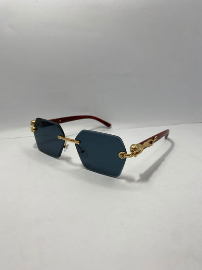 Luxury Gold Jaguar Rimless Sunglasses