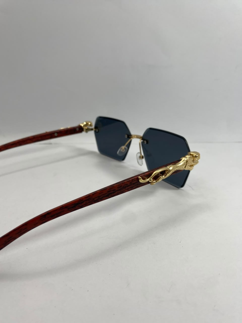 Luxury Gold Jaguar Rimless Sunglasses