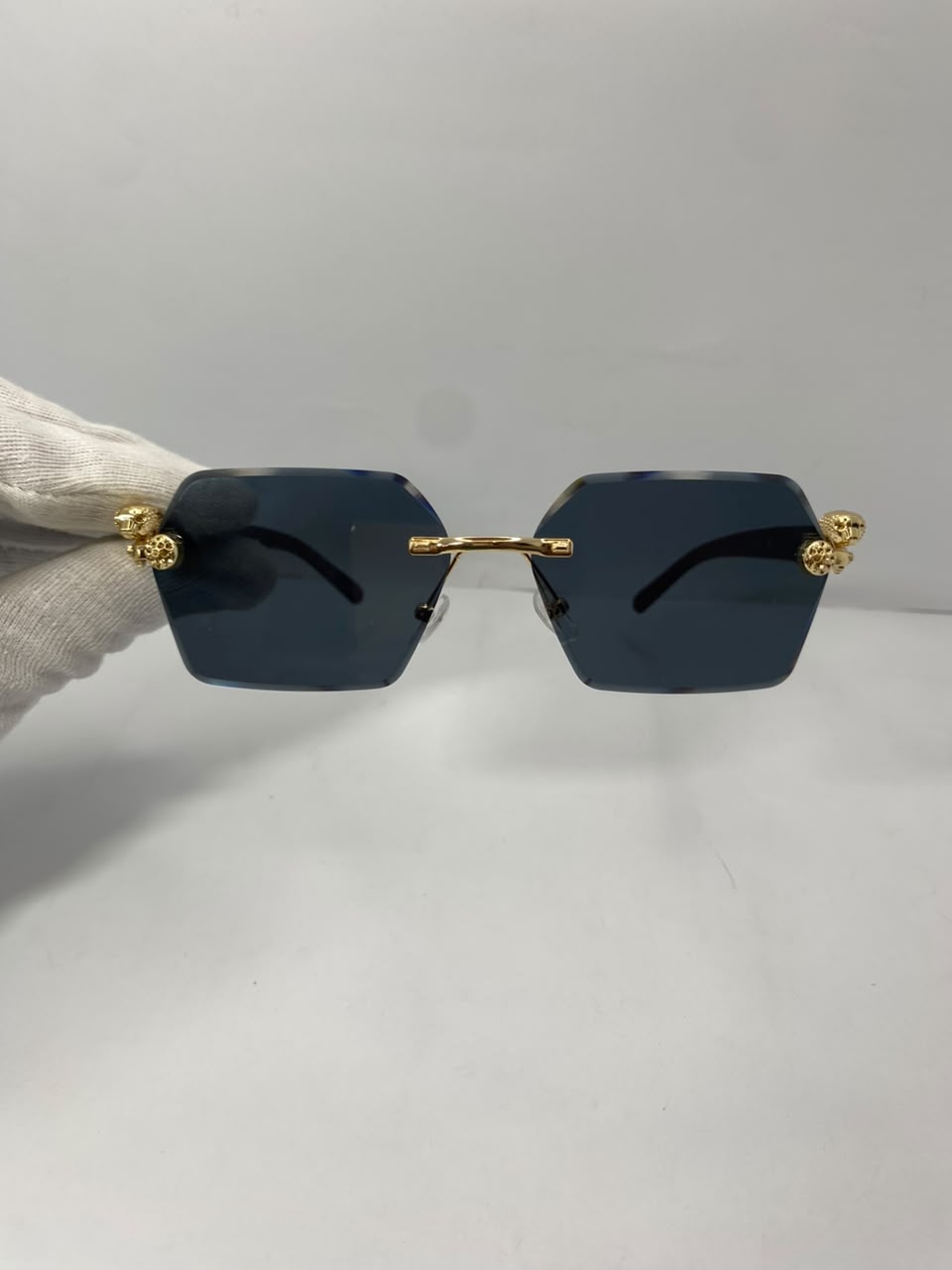 Luxury Gold Jaguar Rimless Sunglasses
