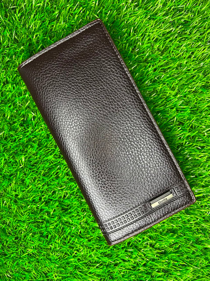 Premium Dark Chocolate Brown Genuine Leather Long Wallet