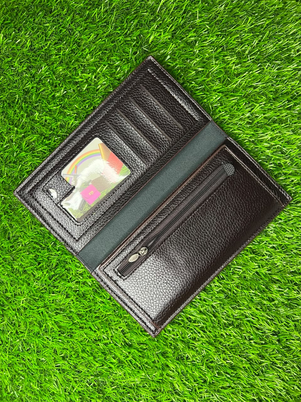 Premium Dark Chocolate Brown Genuine Leather Long Wallet